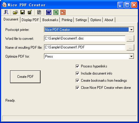 Nice PDF Creator screen shot