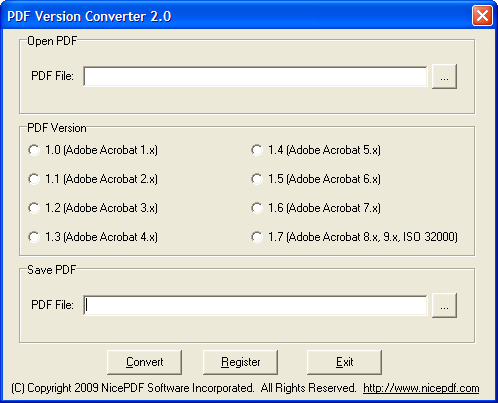 Screenshot for PDF Version Converter 2.01